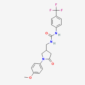 B2458238 1-((1-(4-Methoxyphenyl)-5-oxopyrrolidin-3-yl)methyl)-3-(4-(trifluoromethyl)phenyl)urea CAS No. 946300-12-5