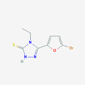molecular formula C8H8BrN3OS B2458239 5-(5-bromo-2-furyl)-4-ethyl-4H-1,2,4-triazole-3-thiol CAS No. 438229-59-5
