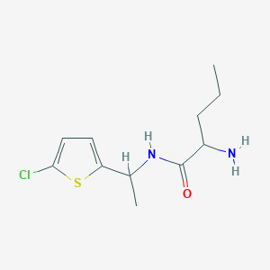 molecular formula C11H17ClN2OS B2458246 2-amino-N-[1-(5-chlorothiophen-2-yl)ethyl]pentanamide CAS No. 1218114-38-5