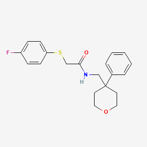 2-((4-fluorophenyl)thio)-N-((4-phenyltetrahydro-2H-pyran-4-yl)methyl)acetamide