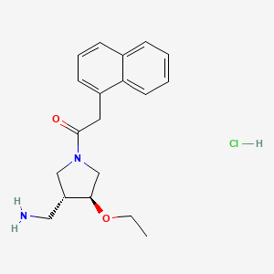 1-[(3R,4S)-3-(Aminomethyl)-4-ethoxypyrrolidin-1-yl]-2-naphthalen-1-ylethanone;hydrochloride