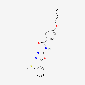 4-butoxy-N-[5-(2-methylsulfanylphenyl)-1,3,4-oxadiazol-2-yl]benzamide