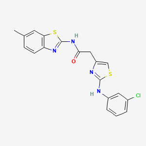 2-(2-((3-chlorophenyl)amino)thiazol-4-yl)-N-(6-methylbenzo[d]thiazol-2-yl)acetamide