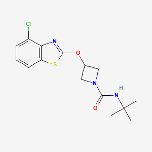 molecular formula C15H18ClN3O2S B2458272 N-tert-butyl-3-[(4-chloro-1,3-benzothiazol-2-yl)oxy]azetidine-1-carboxamide CAS No. 1396760-70-5