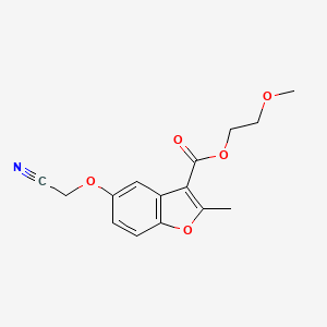 molecular formula C15H15NO5 B2458274 2-Methoxyethyl 5-(cyanomethoxy)-2-methylbenzofuran-3-carboxylate CAS No. 314745-58-9