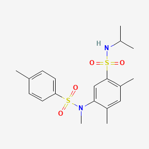 molecular formula C19H26N2O4S2 B2458278 2,4-dimethyl-5-[methyl-(4-methylphenyl)sulfonylamino]-N-propan-2-ylbenzenesulfonamide CAS No. 941900-36-3