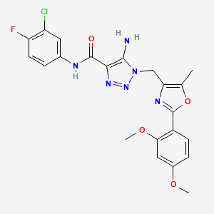 5-amino-N-(3-chloro-4-fluorophenyl)-1-{[2-(2,4-dimethoxyphenyl)-5-methyl-1,3-oxazol-4-yl]methyl}-1H-1,2,3-triazole-4-carboxamide