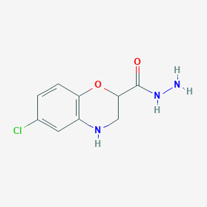 molecular formula C9H10ClN3O2 B2458287 6-chloro-3,4-dihydro-2H-1,4-benzoxazine-2-carbohydrazide CAS No. 866134-48-7