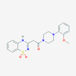 molecular formula C20H22N4O4S B2458288 2-(1,1-dioxido-2H-benzo[e][1,2,4]thiadiazin-3-yl)-1-(4-(2-methoxyphenyl)piperazin-1-yl)ethanone CAS No. 950323-97-4