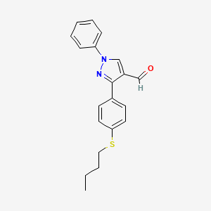 molecular formula C20H20N2OS B2458299 3-[4-(butylsulfanyl)phenyl]-1-phenyl-1H-pyrazole-4-carbaldehyde CAS No. 956706-93-7