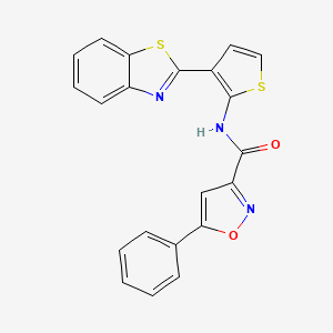 molecular formula C21H13N3O2S2 B2458300 N-(3-(苯并[d]噻唑-2-基)噻吩-2-基)-5-苯基异噁唑-3-甲酰胺 CAS No. 1211354-08-3