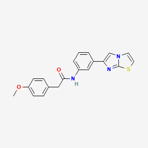 molecular formula C20H17N3O2S B2458305 N-(3-(imidazo[2,1-b]thiazol-6-yl)phenyl)-2-(4-methoxyphenyl)acetamide CAS No. 893965-63-4