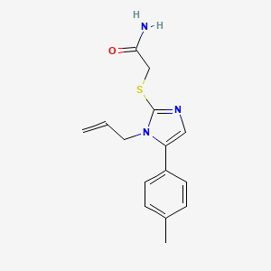 molecular formula C15H17N3OS B2458306 2-((1-allyl-5-(p-tolyl)-1H-imidazol-2-yl)thio)acetamide CAS No. 1207005-37-5