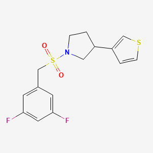 molecular formula C15H15F2NO2S2 B2458307 1-((3,5-Difluorobenzyl)sulfonyl)-3-(thiophen-3-yl)pyrrolidine CAS No. 2210138-77-3