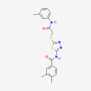3,4-dimethyl-N-(5-((2-oxo-2-(m-tolylamino)ethyl)thio)-1,3,4-thiadiazol-2-yl)benzamide