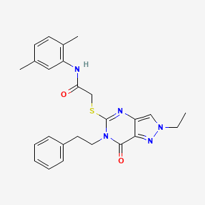 N-(2,5-dimethylphenyl)-2-((2-ethyl-7-oxo-6-phenethyl-6,7-dihydro-2H-pyrazolo[4,3-d]pyrimidin-5-yl)thio)acetamide