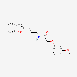 molecular formula C20H21NO4 B2458322 N-(3-(benzofuran-2-yl)propyl)-2-(3-methoxyphenoxy)acetamide CAS No. 2034415-46-6