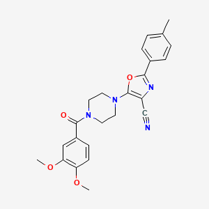 5-(4-(3,4-Dimethoxybenzoyl)piperazin-1-yl)-2-(p-tolyl)oxazole-4-carbonitrile