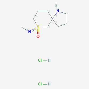molecular formula C9H20Cl2N2OS B2458326 7-(methylimino)-7lambda6-thia-1-azaspiro[4.5]decan-7-one dihydrochloride CAS No. 2375274-69-2