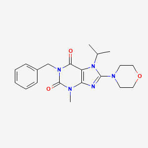 molecular formula C20H25N5O3 B2458338 1-benzyl-7-isopropyl-3-methyl-8-morpholino-1H-purine-2,6(3H,7H)-dione CAS No. 1105245-58-6