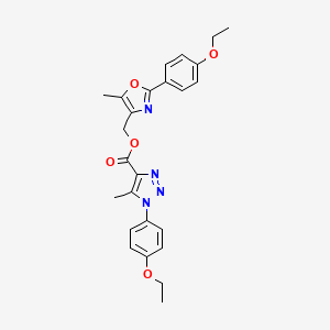 molecular formula C25H26N4O5 B2458348 [2-(4-ethoxyphenyl)-5-methyl-1,3-oxazol-4-yl]methyl 1-(4-ethoxyphenyl)-5-methyl-1H-1,2,3-triazole-4-carboxylate CAS No. 946242-07-5