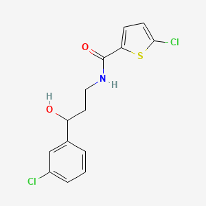 B2458363 5-chloro-N-(3-(3-chlorophenyl)-3-hydroxypropyl)thiophene-2-carboxamide CAS No. 2034515-95-0