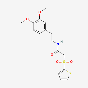 molecular formula C16H19NO5S2 B2458369 N-[2-(3,4-dimethoxyphenyl)ethyl]-2-(thiophen-2-ylsulfonyl)acetamide CAS No. 1021046-44-5