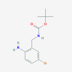 molecular formula C12H17BrN2O2 B2458377 tert-Butyl N-[(2-amino-5-bromophenyl)methyl]carbamate CAS No. 2365419-71-0