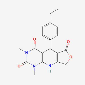 molecular formula C19H19N3O4 B2458378 8-(4-Ethylphenyl)-11,13-dimethyl-5-oxa-2,11,13-triazatricyclo[7.4.0.0^{3,7}]trideca-1(9),3(7)-diene-6,10,12-trione CAS No. 854137-41-0
