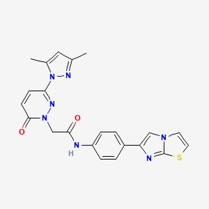 2-(3-(3,5-dimethyl-1H-pyrazol-1-yl)-6-oxopyridazin-1(6H)-yl)-N-(4-(imidazo[2,1-b]thiazol-6-yl)phenyl)acetamide