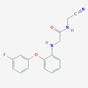 molecular formula C16H14FN3O2 B2458380 N-(cyanomethyl)-2-{[2-(3-fluorophenoxy)phenyl]amino}acetamide CAS No. 1376283-40-7