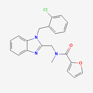 molecular formula C21H18ClN3O2 B2458382 N-({1-[(2-chlorophenyl)methyl]-1H-1,3-benzodiazol-2-yl}methyl)-N-methylfuran-2-carboxamide CAS No. 919976-07-1