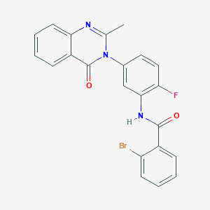 molecular formula C22H15BrFN3O2 B2458383 2-bromo-N-(2-fluoro-5-(2-methyl-4-oxoquinazolin-3(4H)-yl)phenyl)benzamide CAS No. 941945-67-1
