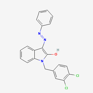 molecular formula C21H15Cl2N3O B2458389 1-(3,4-dichlorobenzyl)-1H-indole-2,3-dione 3-(N-phenylhydrazone) CAS No. 303985-17-3