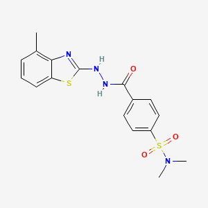 molecular formula C17H18N4O3S2 B2458410 N,N-dimethyl-4-(2-(4-methylbenzo[d]thiazol-2-yl)hydrazinecarbonyl)benzenesulfonamide CAS No. 851977-92-9