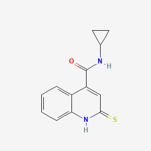 molecular formula C13H12N2OS B2458426 N-cyclopropyl-2-thioxo-1,2-dihydroquinoline-4-carboxamide CAS No. 875160-00-2