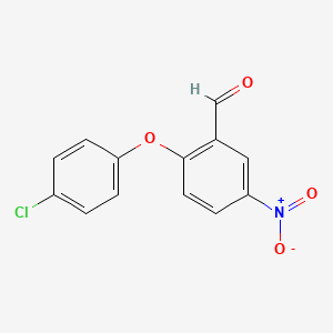 molecular formula C13H8ClNO4 B2458429 2-(4-chlorophenoxy)-5-nitrobenzaldehyde CAS No. 708254-50-6