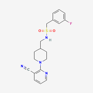 B2458431 N-((1-(3-cyanopyridin-2-yl)piperidin-4-yl)methyl)-1-(3-fluorophenyl)methanesulfonamide CAS No. 1797284-86-6