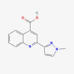 molecular formula C14H11N3O2 B2458441 2-(1-Methyl-1H-pyrazol-3-yl)-quinoline-4-carboxylic acid CAS No. 923005-18-9