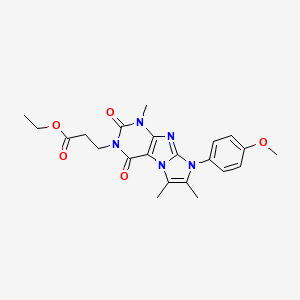 Ethyl 3-[8-(4-methoxyphenyl)-1,6,7-trimethyl-2,4-dioxo-1,3,5-trihydro-4-imidaz olino[1,2-h]purin-3-yl]propanoate