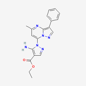 ethyl 5-amino-1-(5-methyl-3-phenylpyrazolo[1,5-a]pyrimidin-7-yl)-1H-pyrazole-4-carboxylate