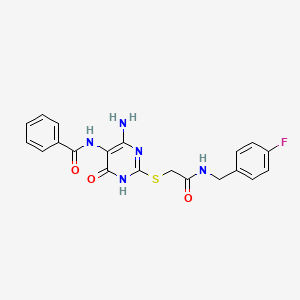 N-(4-amino-2-((2-((4-fluorobenzyl)amino)-2-oxoethyl)thio)-6-oxo-1,6-dihydropyrimidin-5-yl)benzamide