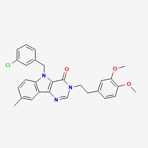 5-(3-chlorobenzyl)-3-(3,4-dimethoxyphenethyl)-8-methyl-3H-pyrimido[5,4-b]indol-4(5H)-one