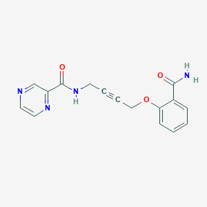 N-(4-(2-carbamoylphenoxy)but-2-yn-1-yl)pyrazine-2-carboxamide