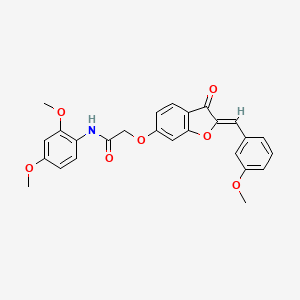 (Z)-N-(2,4-dimethoxyphenyl)-2-((2-(3-methoxybenzylidene)-3-oxo-2,3-dihydrobenzofuran-6-yl)oxy)acetamide