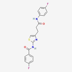 4-fluoro-N-(4-(3-((4-fluorophenyl)amino)-3-oxopropyl)thiazol-2-yl)benzamide