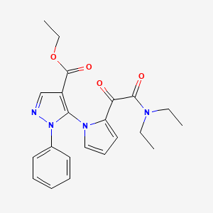ethyl 5-{2-[2-(diethylamino)-2-oxoacetyl]-1H-pyrrol-1-yl}-1-phenyl-1H-pyrazole-4-carboxylate