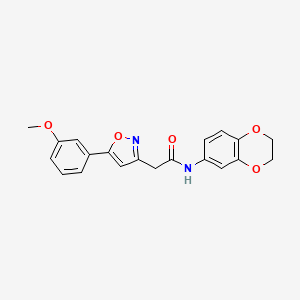 N-(2,3-dihydrobenzo[b][1,4]dioxin-6-yl)-2-(5-(3-methoxyphenyl)isoxazol-3-yl)acetamide
