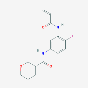N-[4-Fluoro-3-(prop-2-enoylamino)phenyl]oxane-3-carboxamide