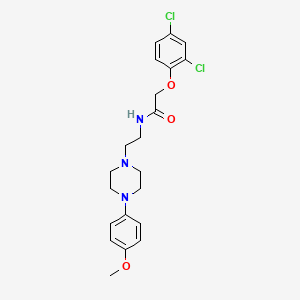molecular formula C21H25Cl2N3O3 B2458501 2-(2,4-dichlorophenoxy)-N-(2-(4-(4-methoxyphenyl)piperazin-1-yl)ethyl)acetamide CAS No. 1049439-35-1